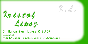 kristof lipsz business card